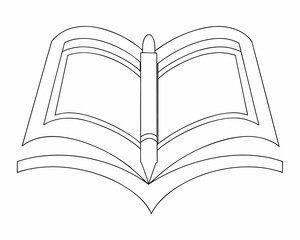 Open Book Line Art Illustration