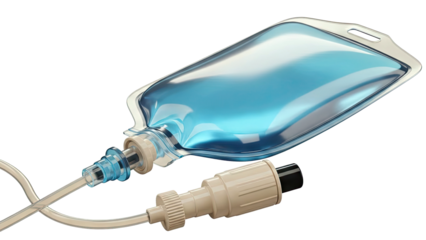 Medical IV Bag with Tubing and Connector