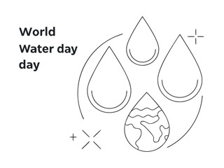  Save Water Minimal Line Design art vector