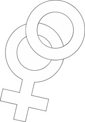  line art vector intertwined gender symbols white background