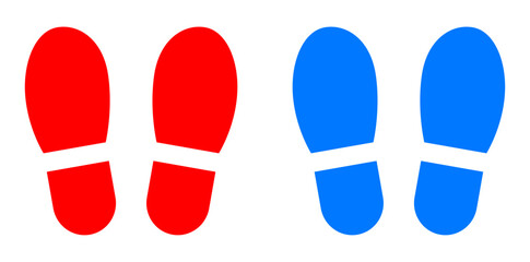 人の靴の足跡 アイコン 男性と女性イメージ