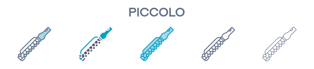 Piccolo Element For Design Graphic - Multi Styles. Vector Illustration Of Two Colored And Black. Multiple Icons Designs Can Be Used For Mobile, Ui, Web 