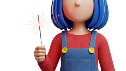 3D Character with Sparkler