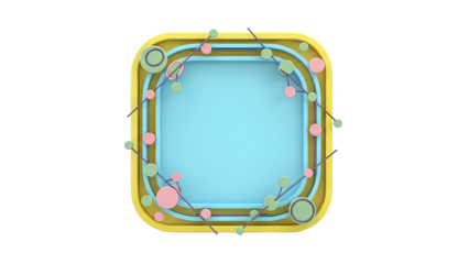 Abstract 3D Frame with Geometric Shapes