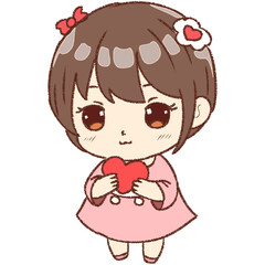 Little girl with heart