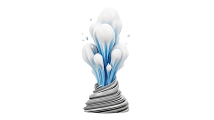 Abstract Blue and White Fluid Sculpture