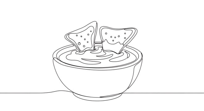 Salsa dip with tortilla chips in a bowl on a white background  