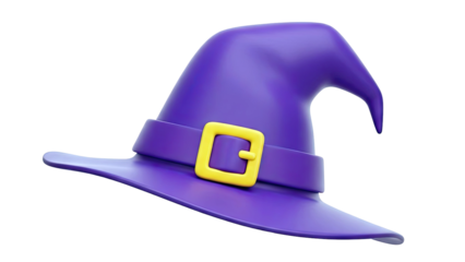 Purple Witch Hat with Yellow Buckle