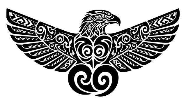 vintage eagle Polynesian tribal tattoo design