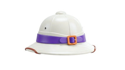 Cartoon Pith Helmet with Purple Band