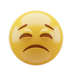 Fototapeta premium Sad face emoji isolated on transparent background