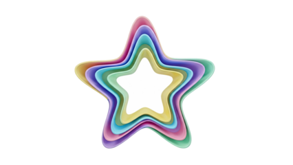 Layered Star Shape with Pastel Colors