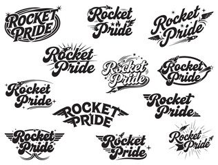 Fototapeta premium ROCKET PRIDE TYPOGRAPHY SILHOUETTE
