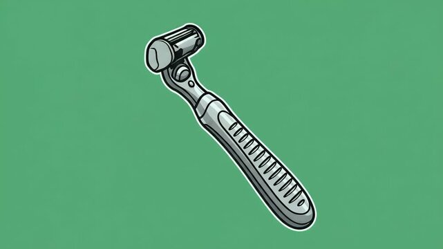 Clean Shave Razor on Green Background Footage Loop