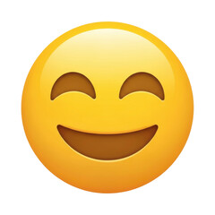 Fototapeta premium Happy face emoji isolated on transparent background