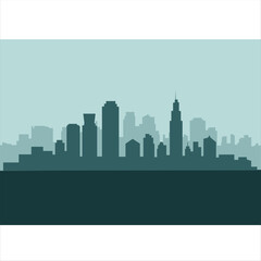 Obraz premium Flat vector illustration of a commercial city icon logo in black and white.