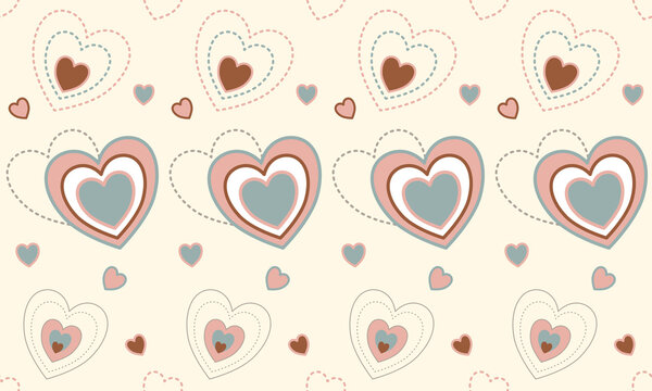 Soft Pastel Heart Seamless Romantic Pattern