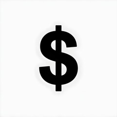 Obraz premium modern minimalist black dollar symbol on white background