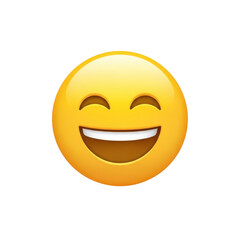 Fototapeta premium Laughing emoji face isolated on transparent background