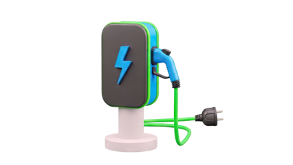 Electric Vehicle Charging Station with Plug