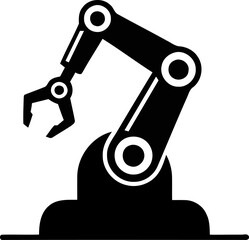 Industrial Robot Arm Icon. Robotic Mechanical Hand for Automation Vector.