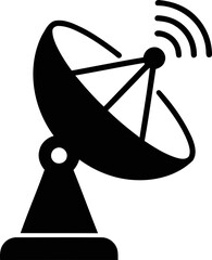 Satellite Dish Icon Vector. Telecommunication Antenna and Radar Symbol.