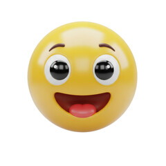 Fototapeta premium Happy emoji face isolated on transparent background