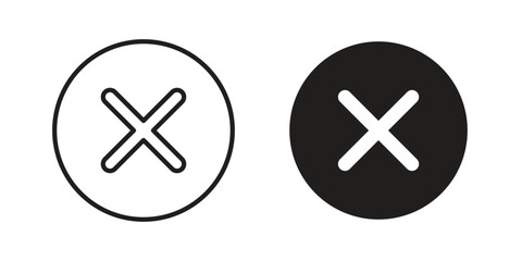 Fototapeta premium Error icons vector glyph and thin line. Black icons