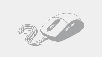 computer mouse with cord illustration