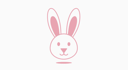Obraz premium cute pink bunny face