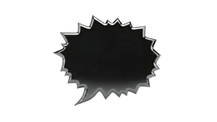 Black Starburst Speech Bubble