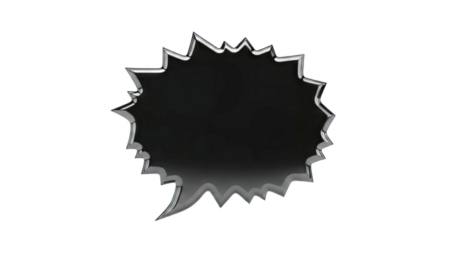 Black Starburst Speech Bubble - Powered by Adobe