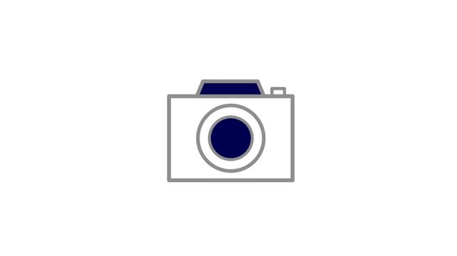 Modern camera icon with sleek design and gray outline