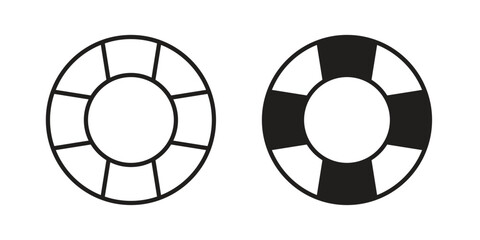 Life buoy icons vector glyph and thin line. Black icons © Abstractor