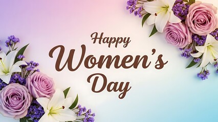 Happy women's day celebration with beautiful floral arrangement