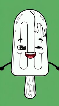 Cute Melting Popsicle Character Dancing Animation Loop