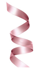 Swirling Ribbon of Elegance: A delicate rose-toned ribbon gracefully unfurls in a captivating spiral, evoking a sense of fluidity and sophistication.