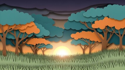 Fondo de pantalla 3d abstracto de colorida decoración floral de árboles, hojas coloridas y fondo.
 Arte decorativo de pared.
 IA generativa