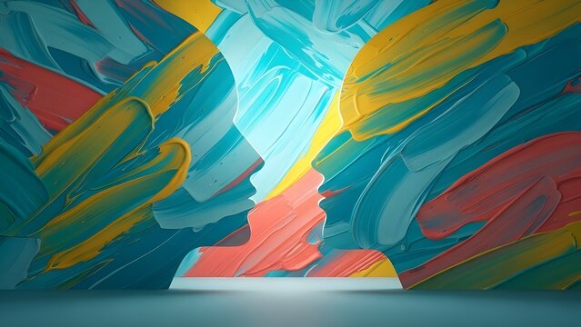 Dos perfiles de mujeres se enfrentan.
 Representaci&oacute;n visual de la desigualdad en la atenci&oacute;n sanitaria.
 Diversos or&iacute;genes, experiencias.
 Estilo abstracto.
 La imagen enfatiza las cuestiones sociale