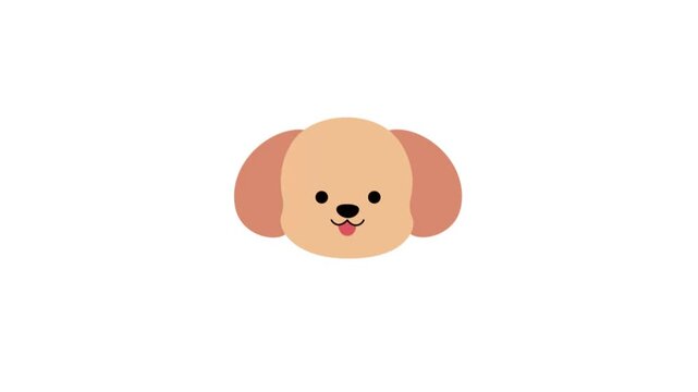 Cute cartoon dog with floppy ears and happy expression