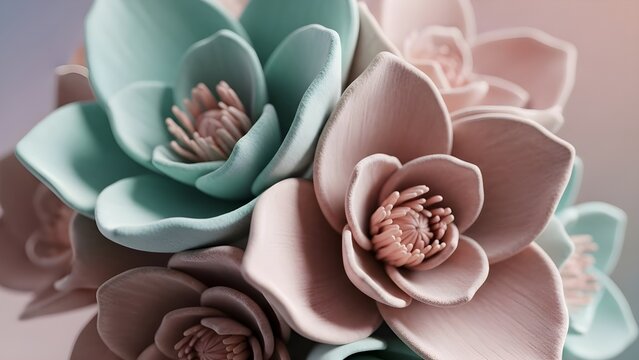Fondo floral bot&aacute;nico 3D y papel tapiz de flores