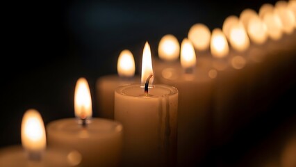 Serene candles in a dark setting