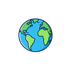 Fototapeta premium Vibrant illustration of Earth from space with blue oceans and green continents