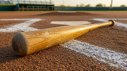 Baseball Bat on Home Plate Area