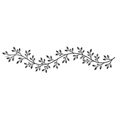 Horizontal Floral Border Vine Leaf Divider Decorative Ornament