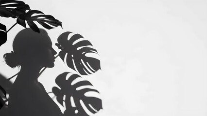 Modern abstract ceramic sculpture with dramatic window shadows on terracotta wall.

