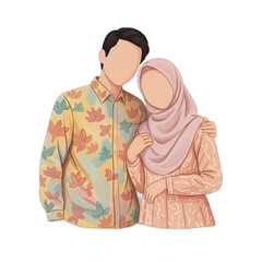 Couple Embracing Wearing Traditional Clothing.