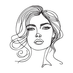 girl one line. vector drawing.
