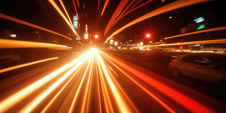 Interwoven light streams creating a dynamic visual effect, symbolizing the convergence of technology and business efficiency.