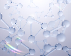 Molecular Structure Scientific Research In Molecular Chemistry, Journals, And Biotech Branding, 3D Rendering.